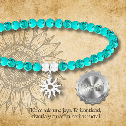 Pulsera tuquesa -EGUZKILORE-Plateado