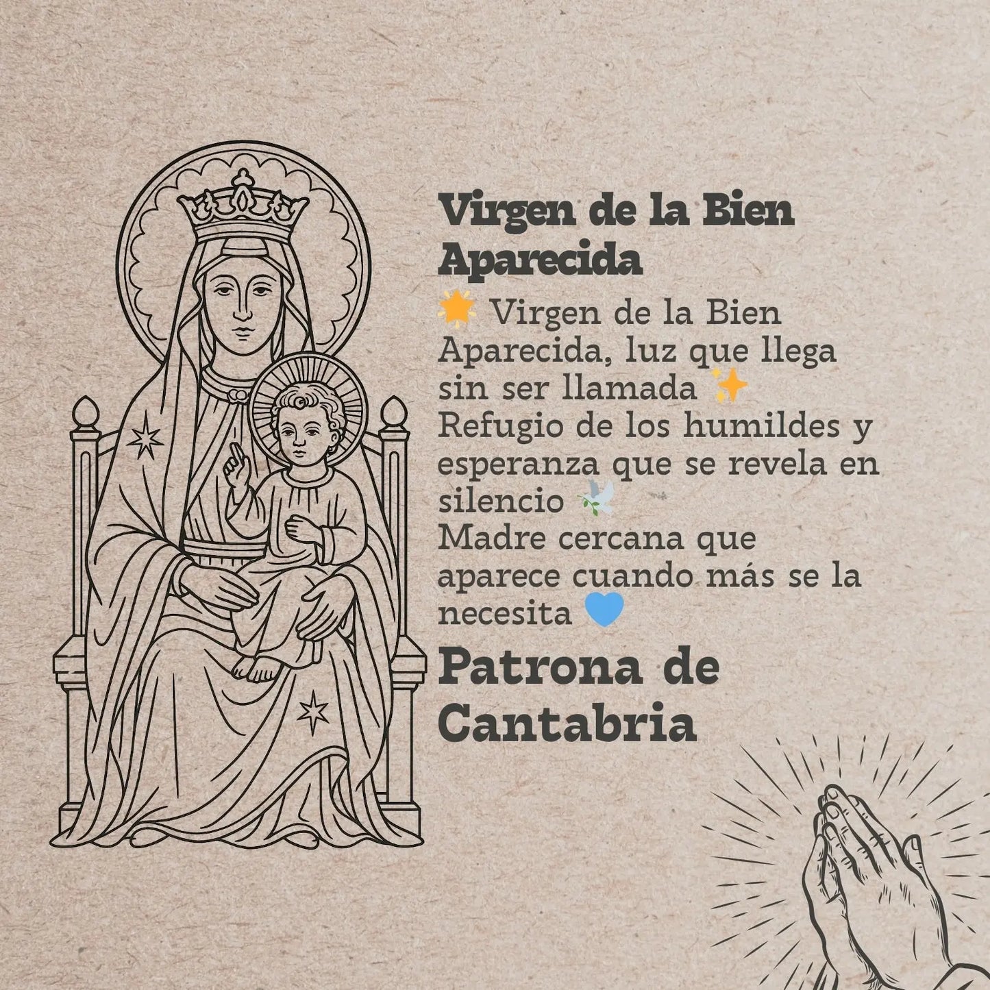 Collar Virgen de la Bien Aparecida Acero Inoxidable Dorado - cotigo