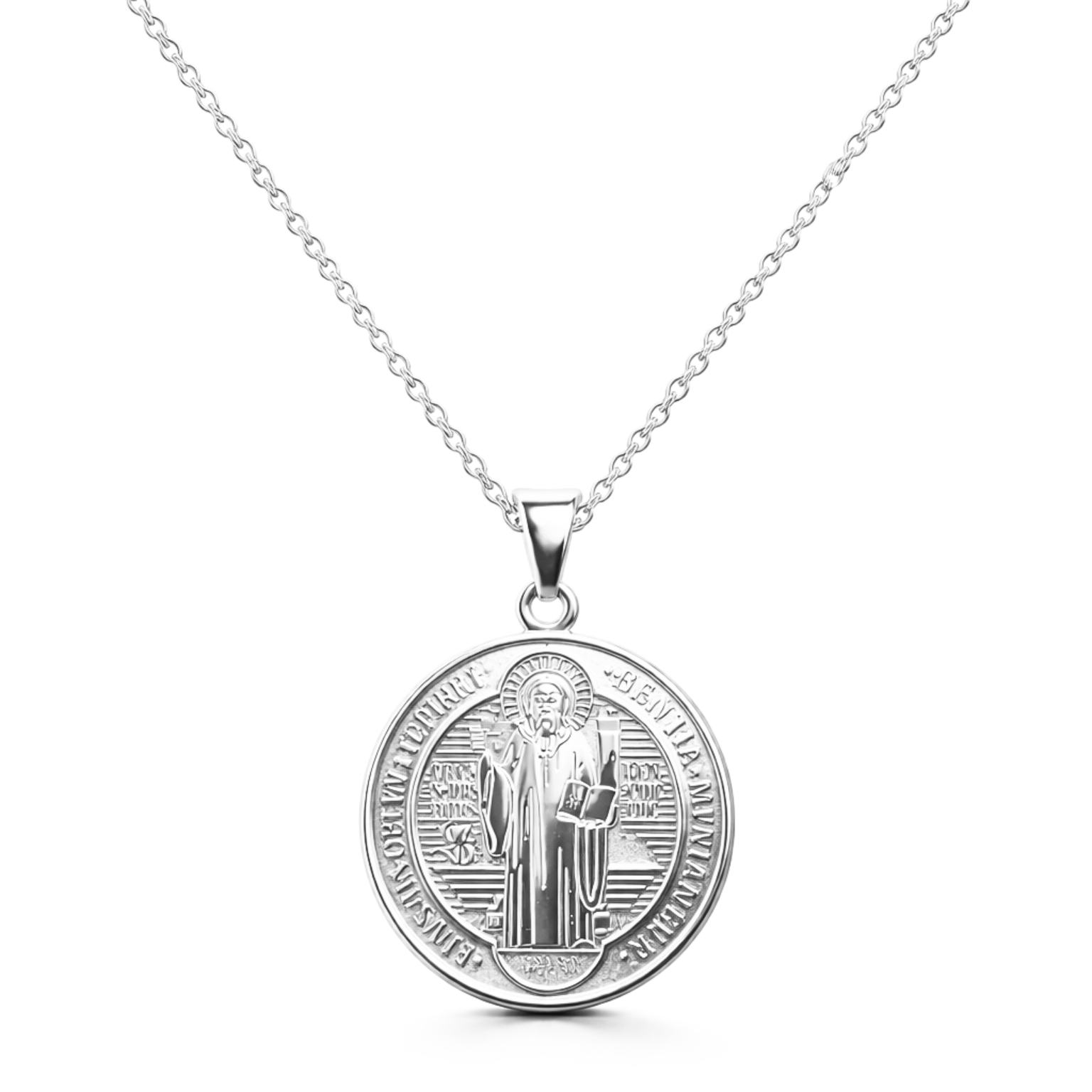Collar con Medalla de San Benito en Acero