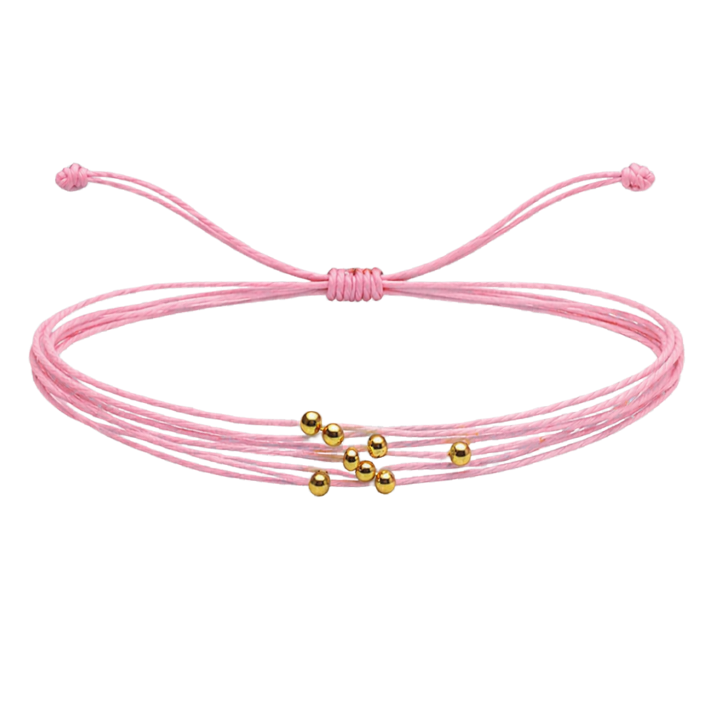 Pulsera Multihilo Encerado con Cuentas de Acero Inoxidable