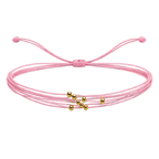 Pulsera Multihilo Encerado con Cuentas de Acero Inoxidable