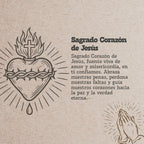 Pulsera Hilo Encerado con CORAZON DE JESUS color Plateado - cotigo
