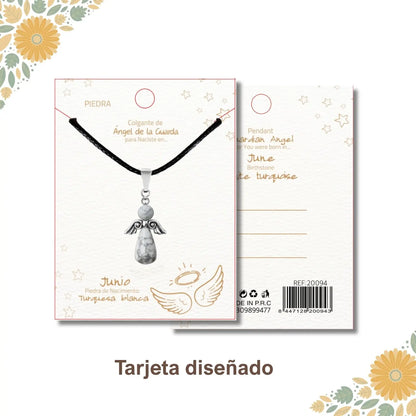Colgante Ángel de la Guarda en Turquesa Blanca - cotigo