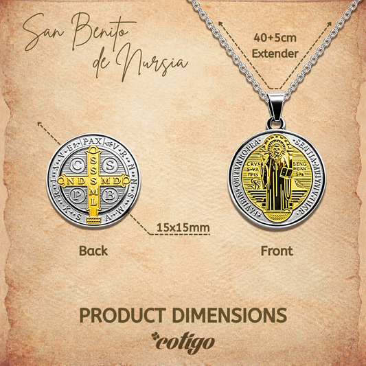 Collar con Medalla de San Benito Bicolor