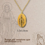 Collar Medalla Milagrosa en Acero Inoxidable Dorado - cotigo