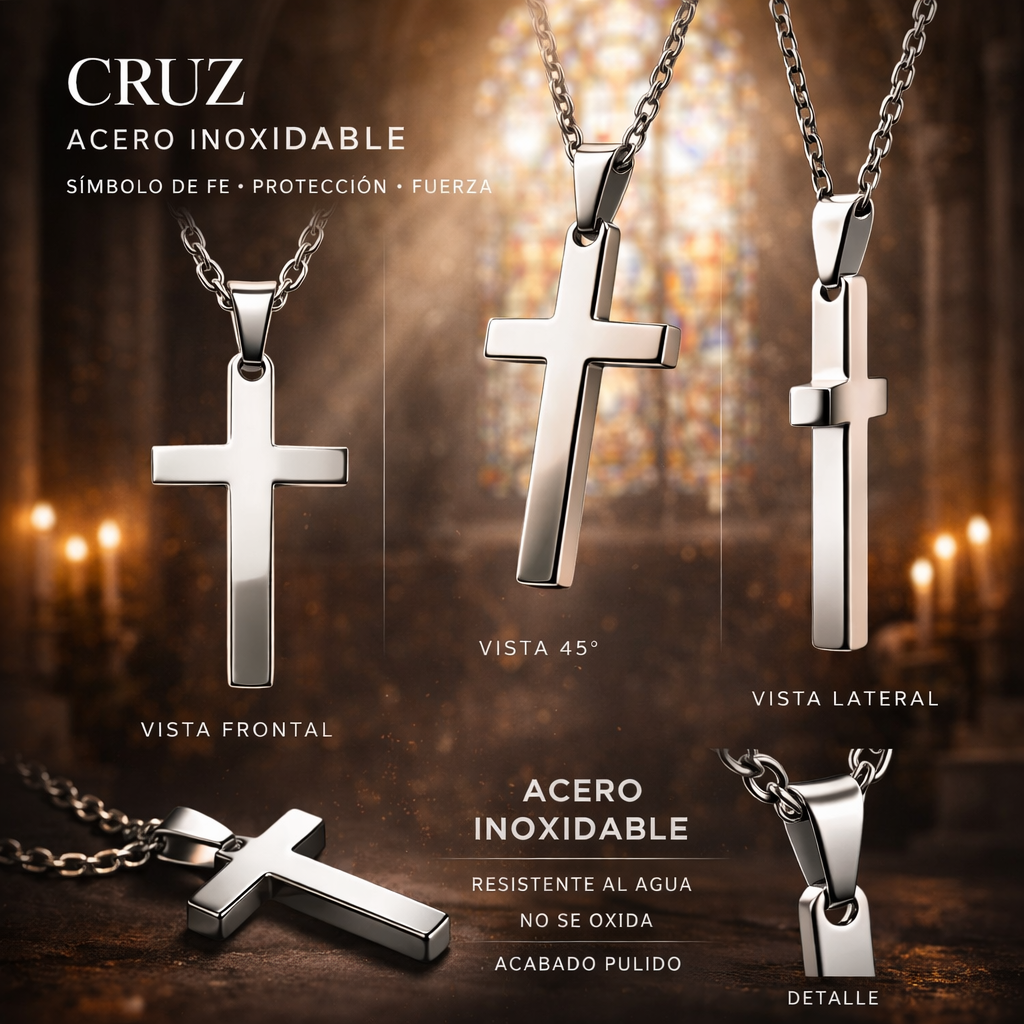 Collar Cruz en Acero Inoxidable – Clásico y Atemporal cotigo