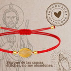 Pulsera Hilo Encerado con SAN JUDAS TADEO color Dorado - cotigo