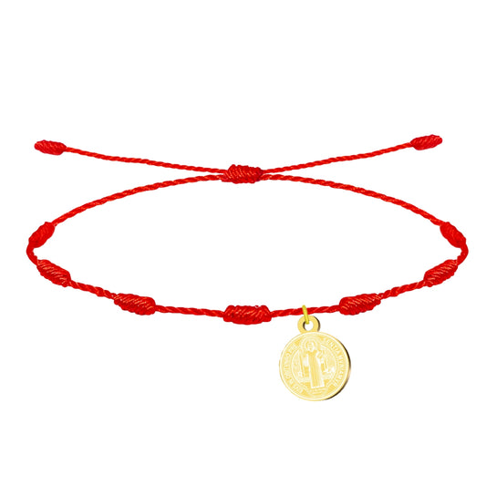Pulsera 7 nudos con Medalla de San Benito Acero Inoxidable