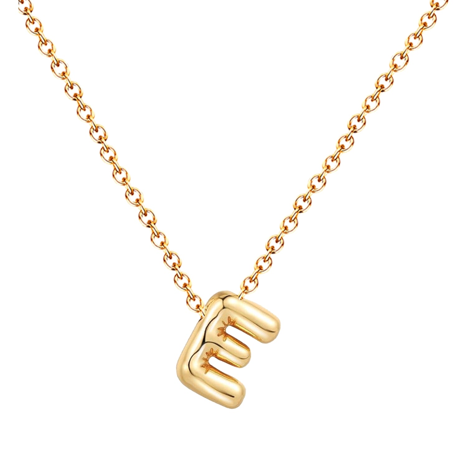 Collar Letra Inicial Estilo Globo Bañado de Oro 14k