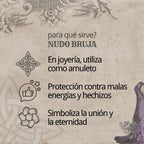 Colgante Nudo de Bruja con Ojo de Turco Acero Inoxidable Dorado - cotigo