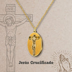 Colgante Acero Jesús Crucificado color Dorado - cotigo