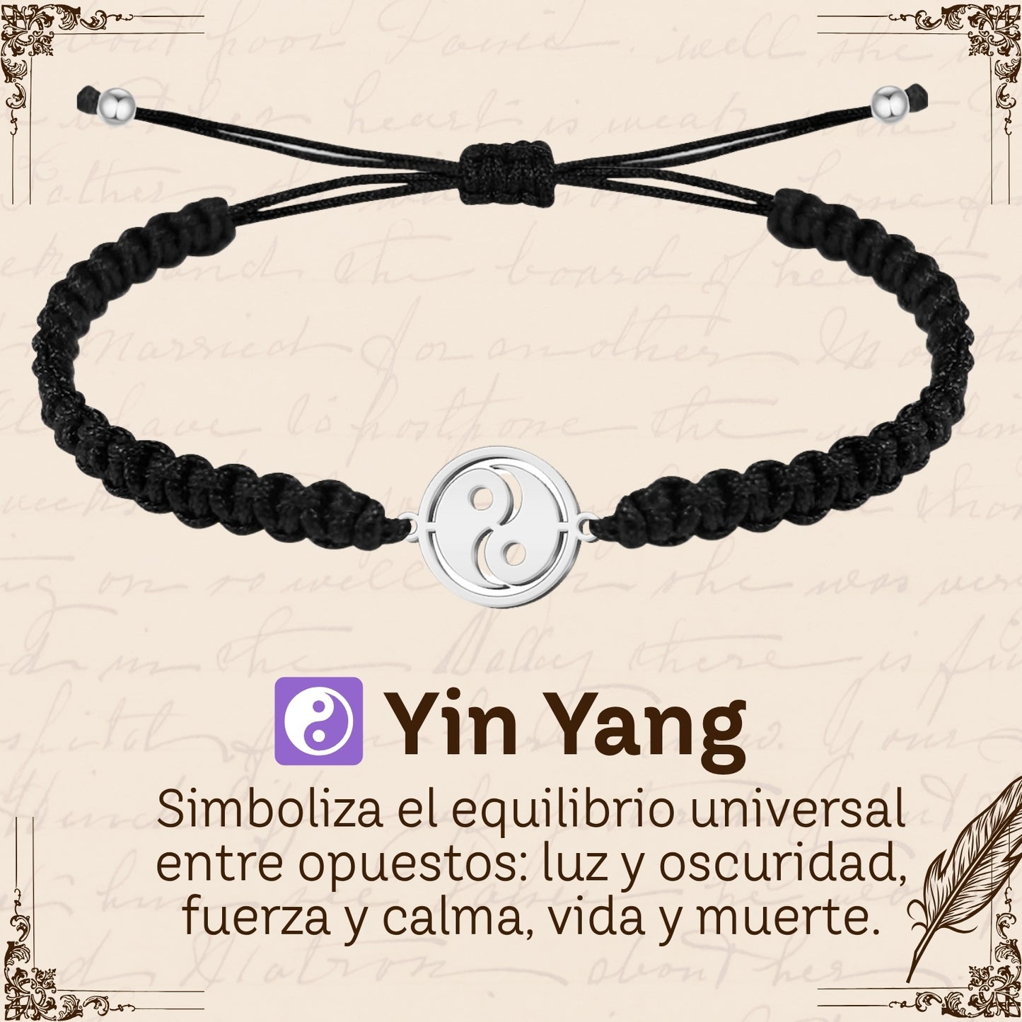 Pulsera Hilo Destino Hecho a Mano 🧵 con Amuleto de Suerte y Protección 🍀 en Acero Inoxidable 💎