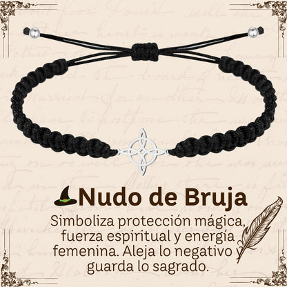 Pulsera Hilo Destino Hecho a Mano 🧵 con Amuleto de Suerte y Protección 🍀 en Acero Inoxidable 💎