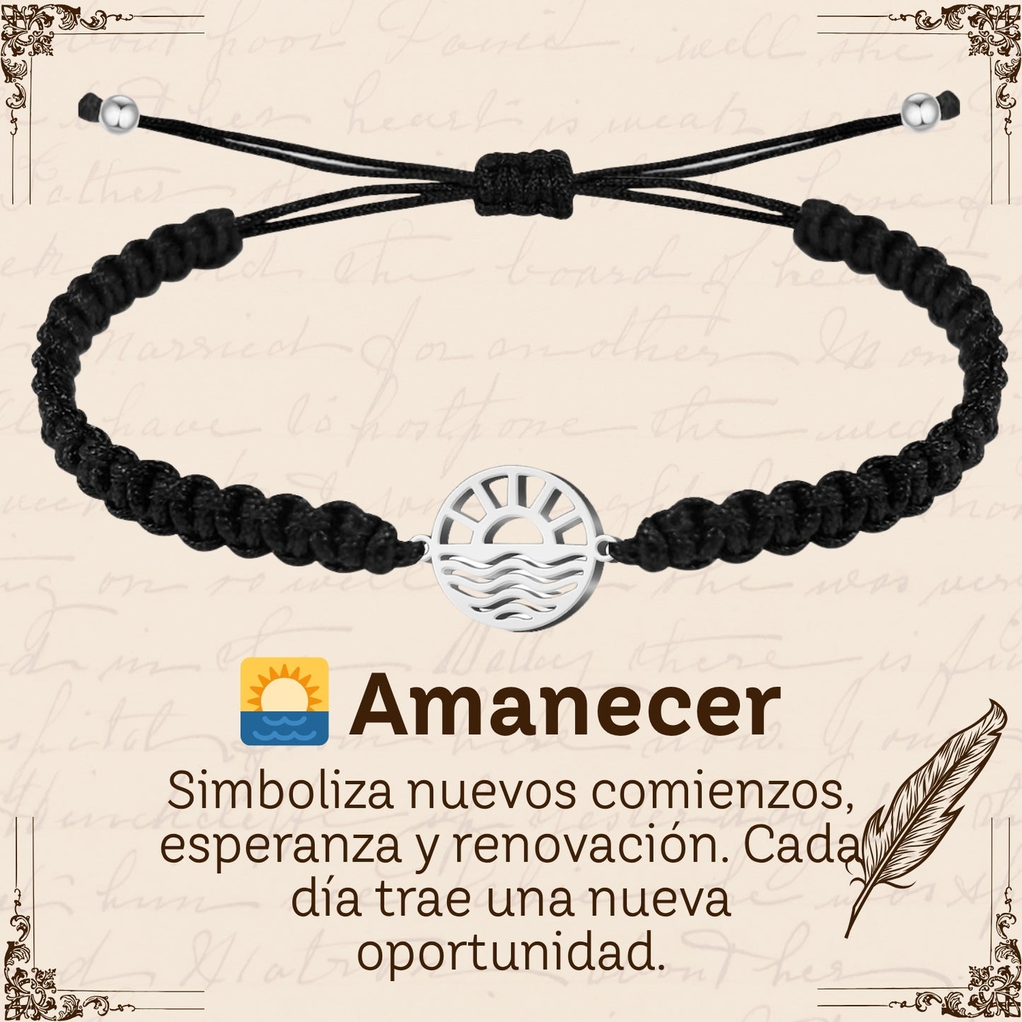 Pulsera Hilo Destino Hecho a Mano 🧵 con Amuleto de Suerte y Protección 🍀 en Acero Inoxidable 💎