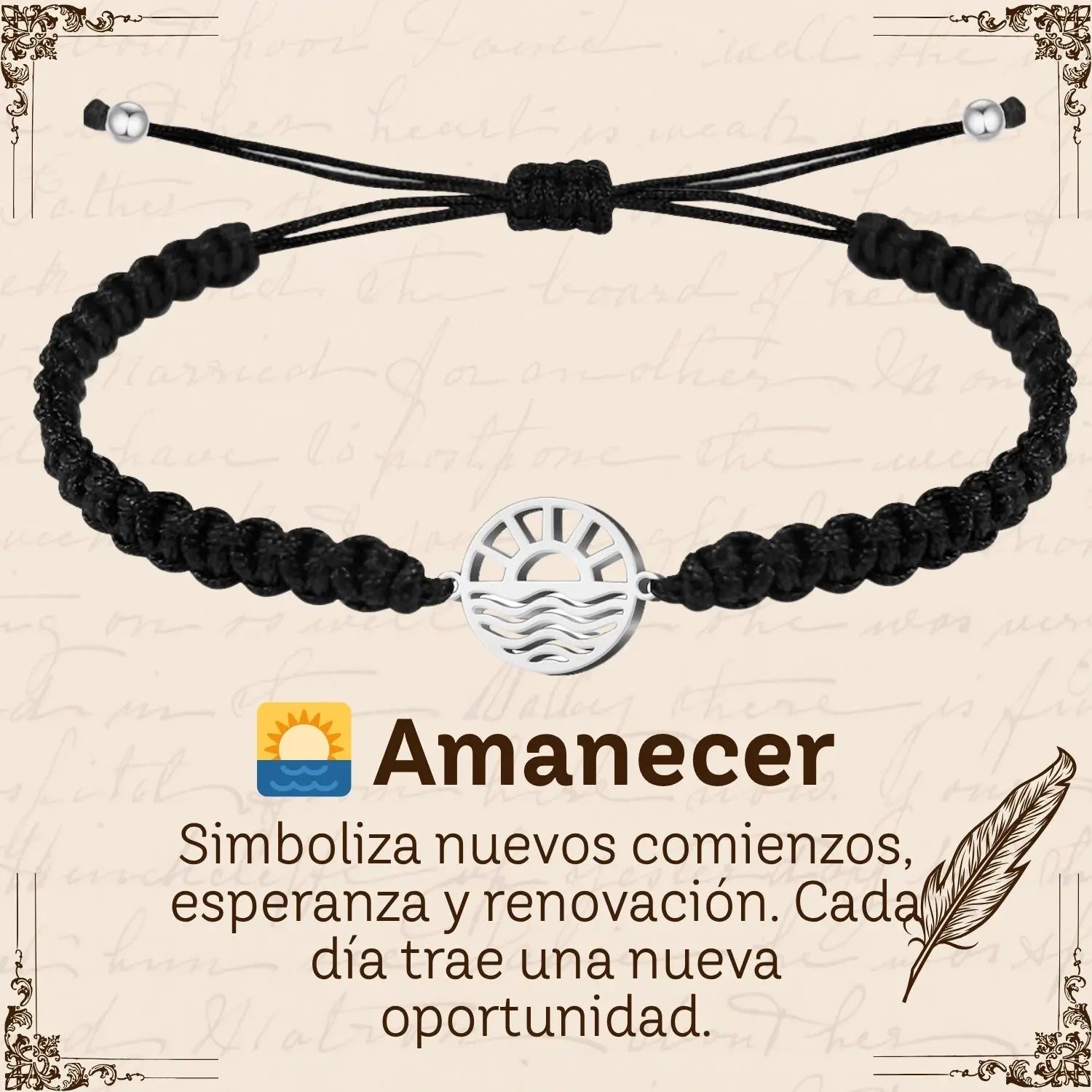 Pulsera Hilo Destino Hecho a Mano 🧵 con Amuleto de Suerte y Protección 🍀 en Acero Inoxidable 💎 - cotigo