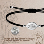 Pulsera Hilo Encerado con San Cristóbal en Acero Inoxidable cotigo