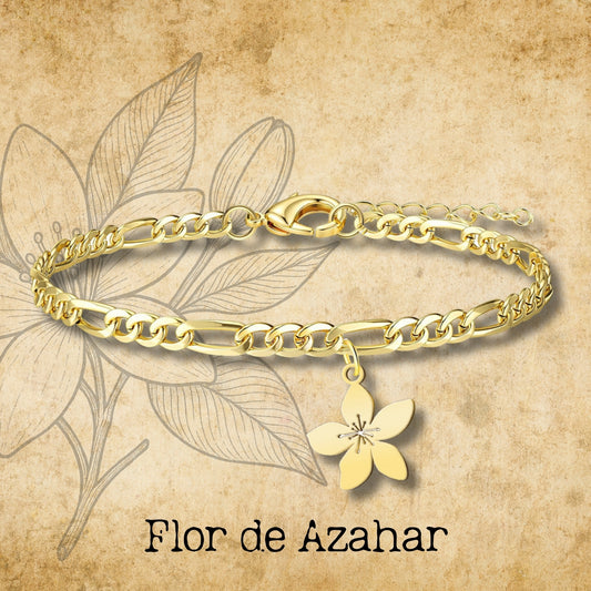 Pulsera Flor de Azahar Acero Dorado