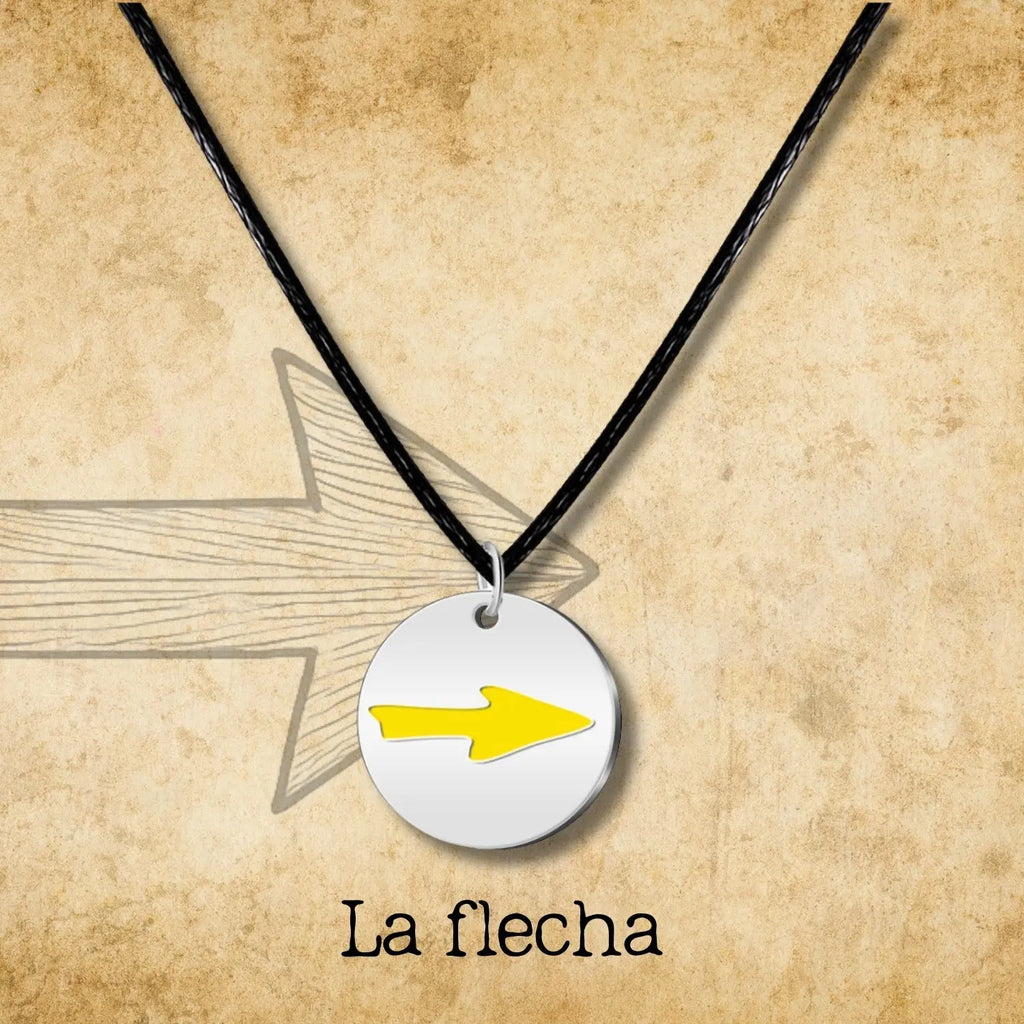 Colgante Camino con la Flecha Santiago Acero Plateado