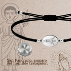 Pulsera Hilo Encerado con San Pancracio en Acero Inoxidable cotigo