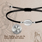 Pulsera Hilo Encerado con San Judas Tadeo Acero Inoxidable cotigo