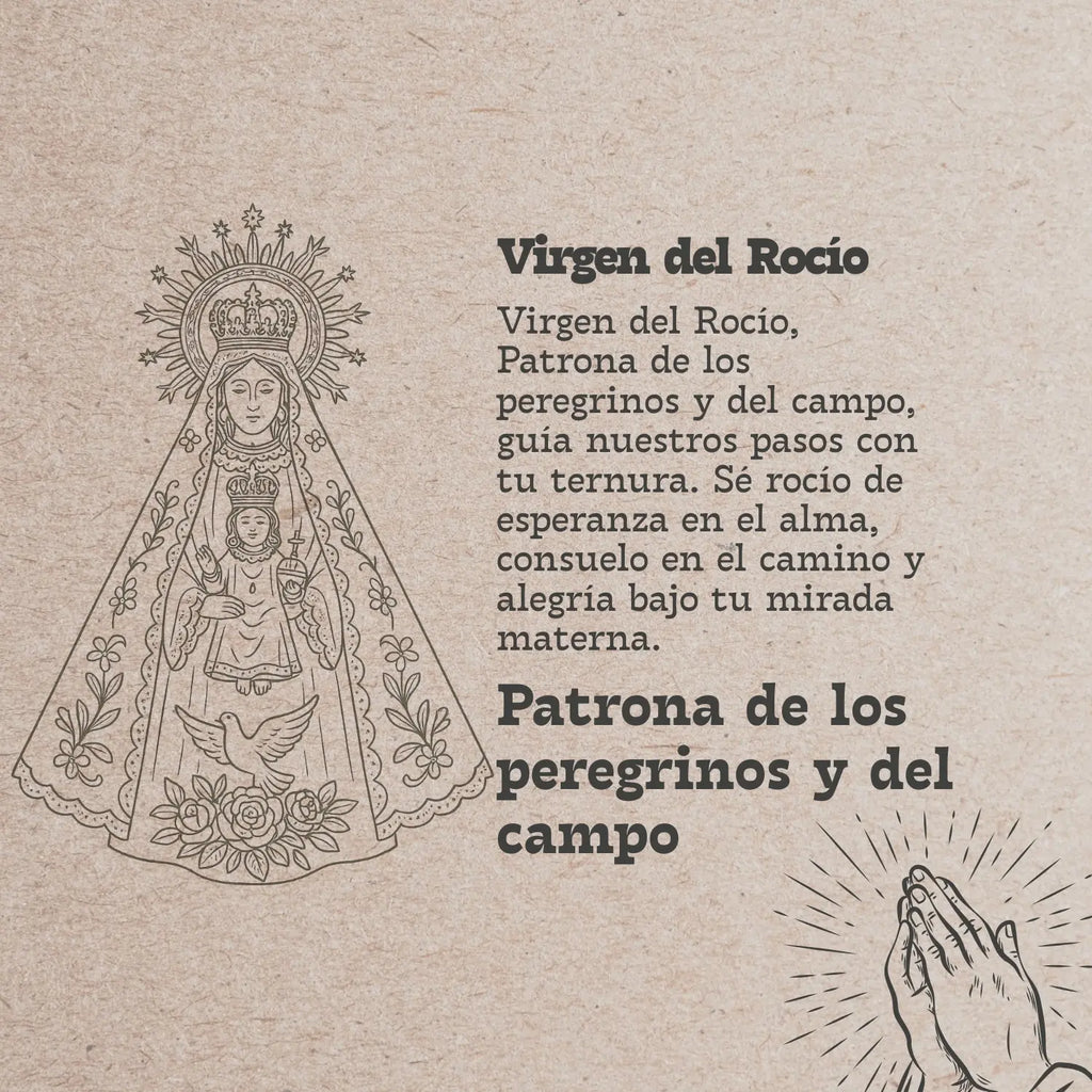 Colgante Virgen del Rocío Medalla Grabada Acero Dorado - cotigo