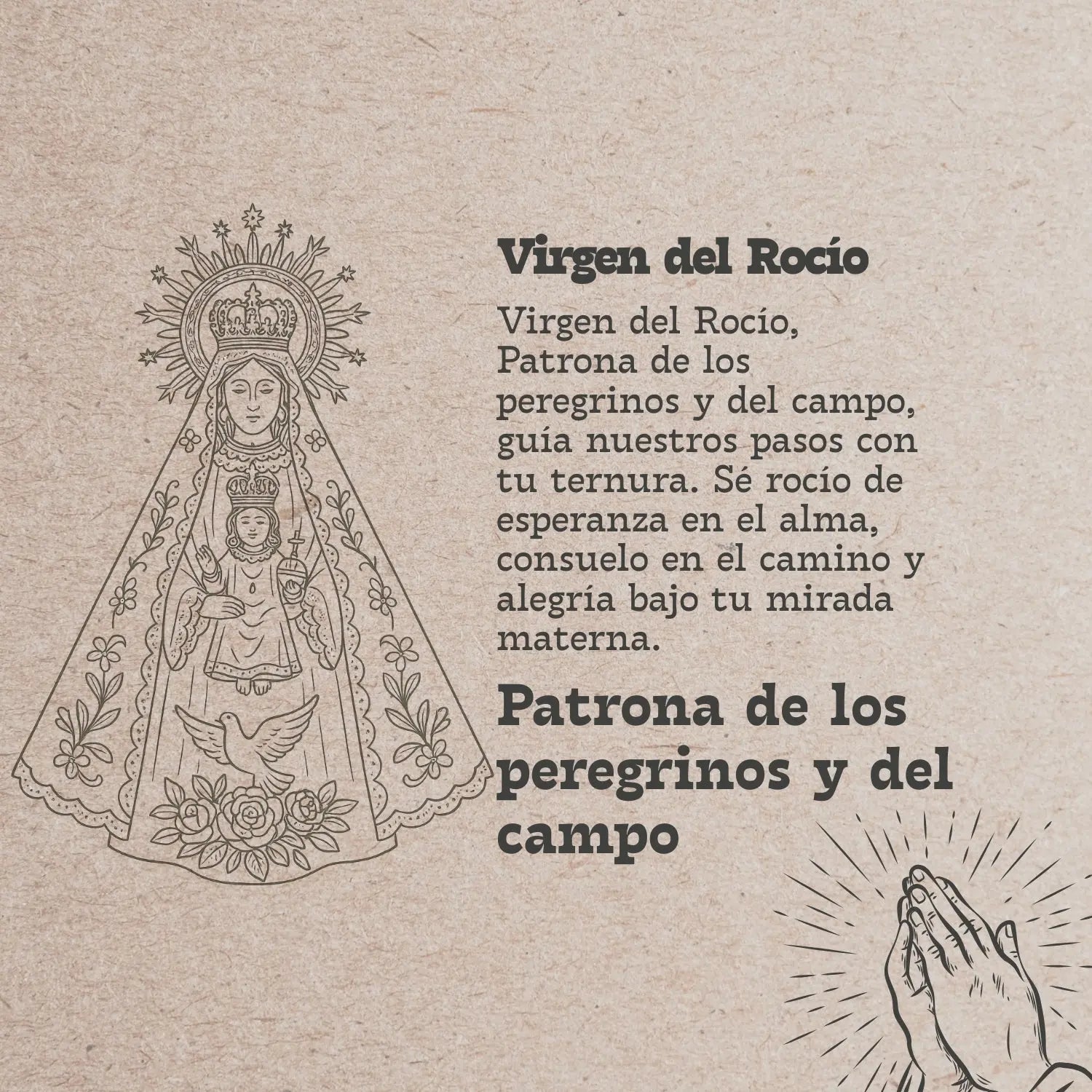 Colgante Virgen del Rocío Medalla Grabada Acero Dorado - cotigo