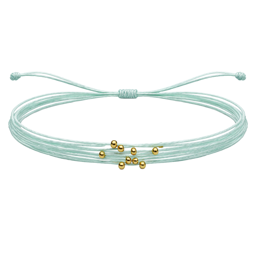 Pulsera Multihilo Encerado con Cuentas de Acero Inoxidable