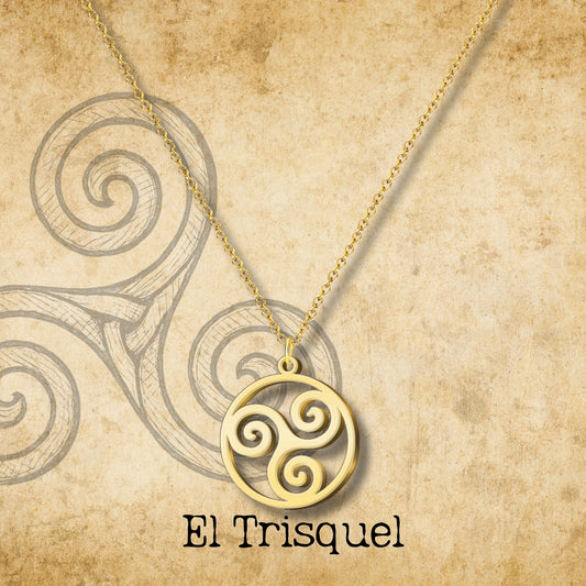 Colgante el Trisquel Acero Dorado