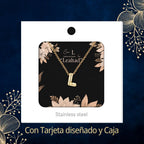Collar Letra Inicial Estilo Globo Dorado 14K detalle