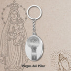 Llavero Virgen de Pilar Acero acabado