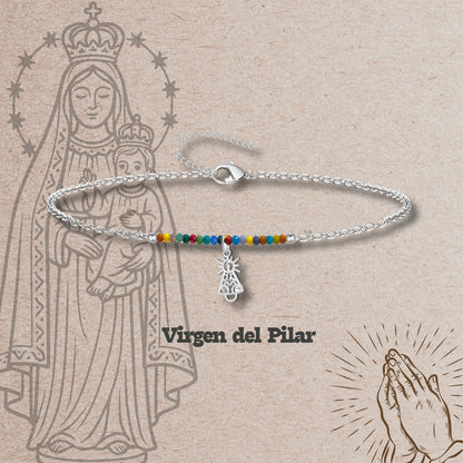 Pulsera Virgen de Pilar Acero plateado