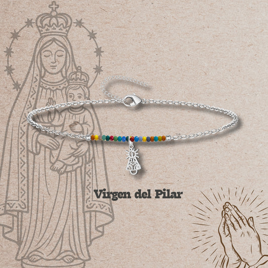 Pulsera Virgen de Pilar Acero plateado