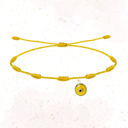 ✨6 Pulseras 7 Nudos con Ojo de Turco 🧿 Hecha a Mano 🌈 Varios Colores con Significado Especial 💫 Incluye Tarjeta Diseñada 🎁 Amuleto de Protección y Suerte 🍀