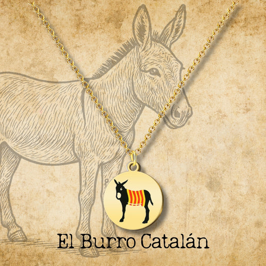 Colgante El Burro Catalán Acero Dorado