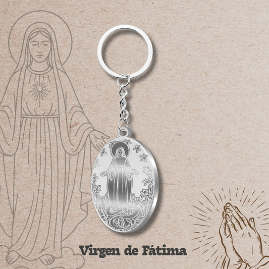 Llavero virgen de fatima Acero Inoxidable