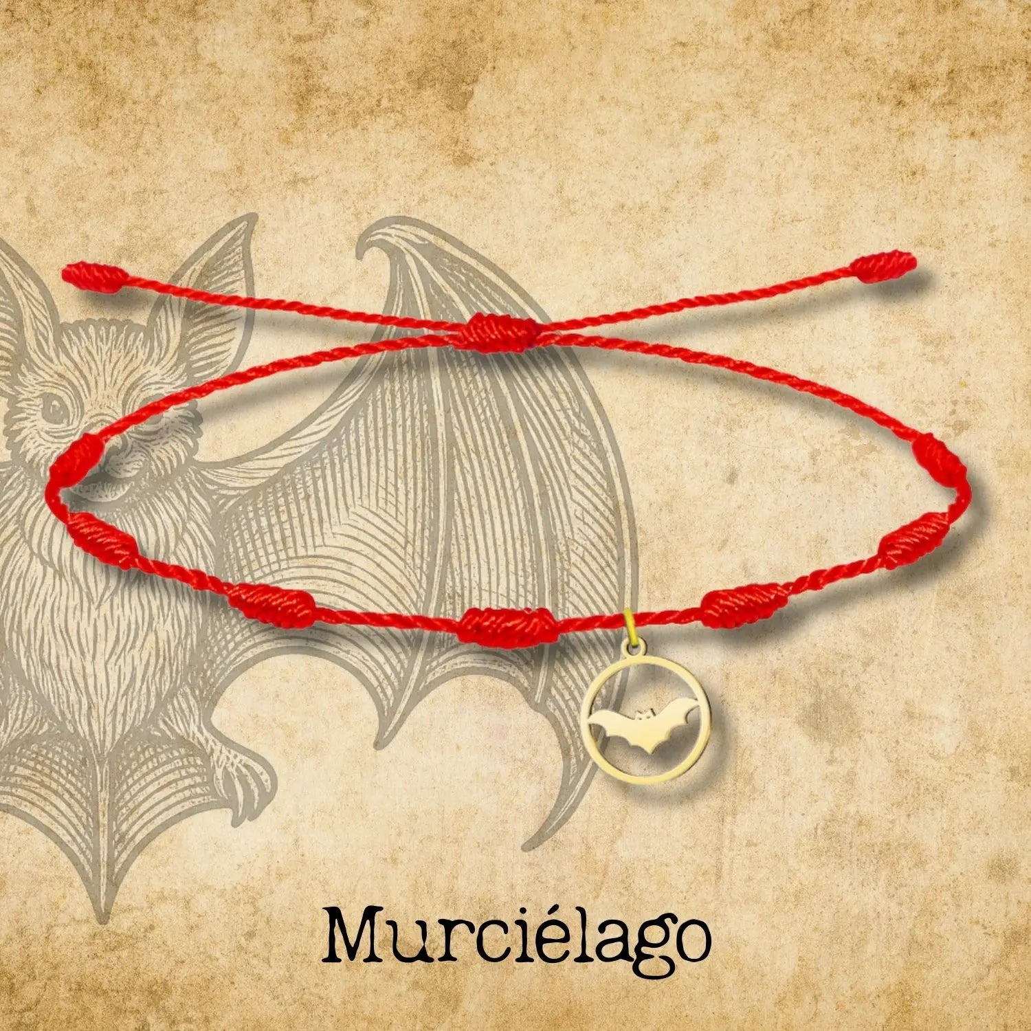 Pulsera 7 nudos con Murciélago de jaume Acero Dorado - cotigo