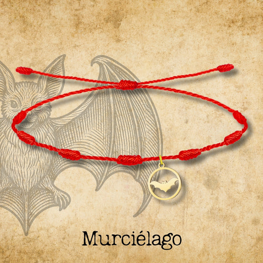Pulsera 7 nudos con Murciélago de jaume Acero Dorado