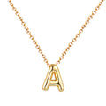 Collar Letra Inicial Estilo Globo Dorado 14K