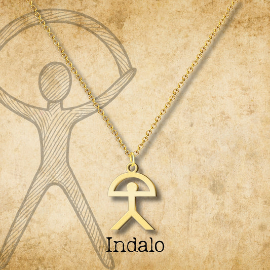 Colgante Indalo Acero Dorado