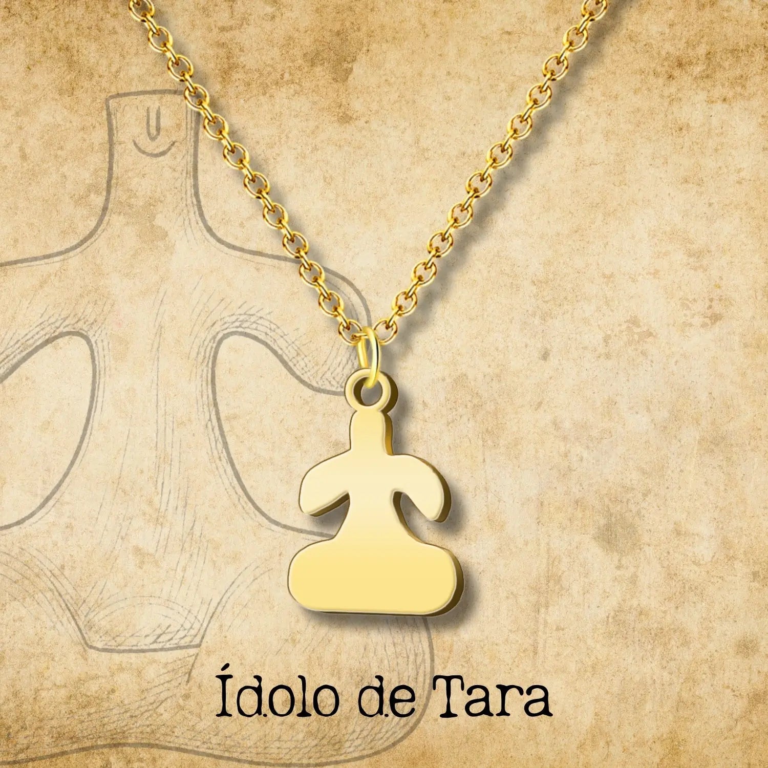 Collar  Con Idolo de Tara Acero Dorado - cotigo
