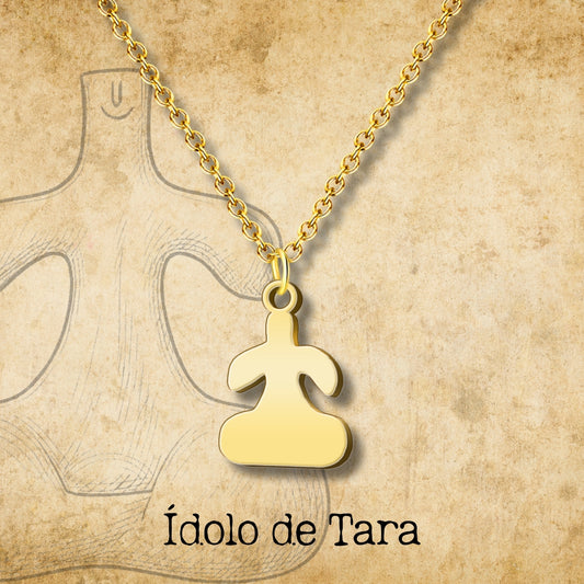 Collar  Con Idolo de Tarra Acero Dorado