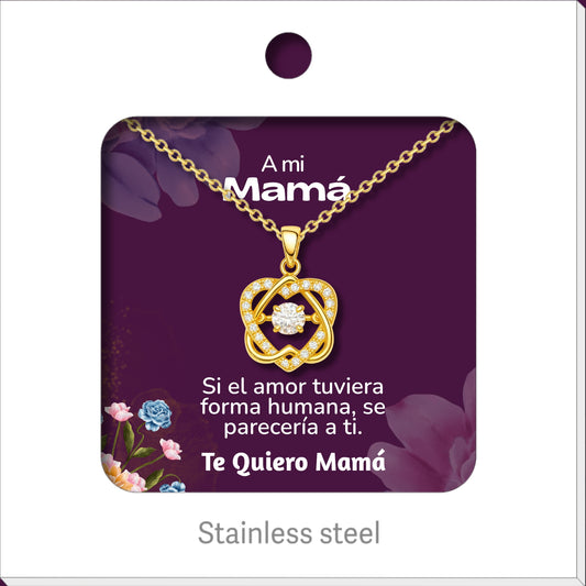 Collar Acero para Mujer con Tarjeta Diseñado , Colgante Con Circonita para Mamá,  Amor, Esposa, Amiga, Hija, Abuela. Regalo para Cumpleaños, Día de Madre, San Valentín, Navidad.
