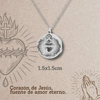 Colgante Acero CORAZON DE JESUS color Plateado - cotigo