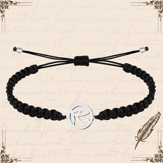 Pulsera Hilo Destino con Ojo de Horus Acero Plateado