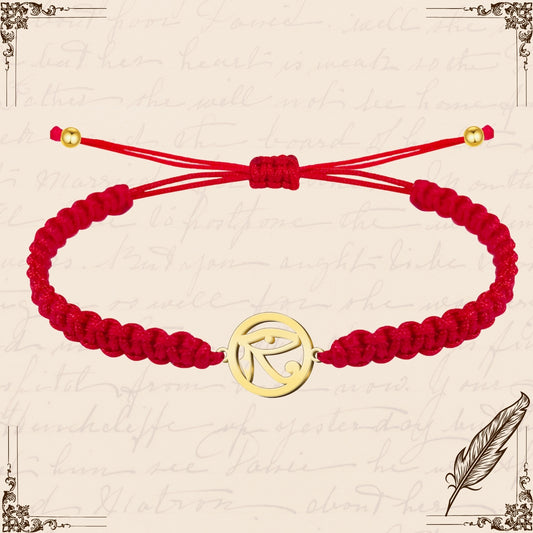 Pulsera Hilo Destino con Ojo de Horus Acero Dorado