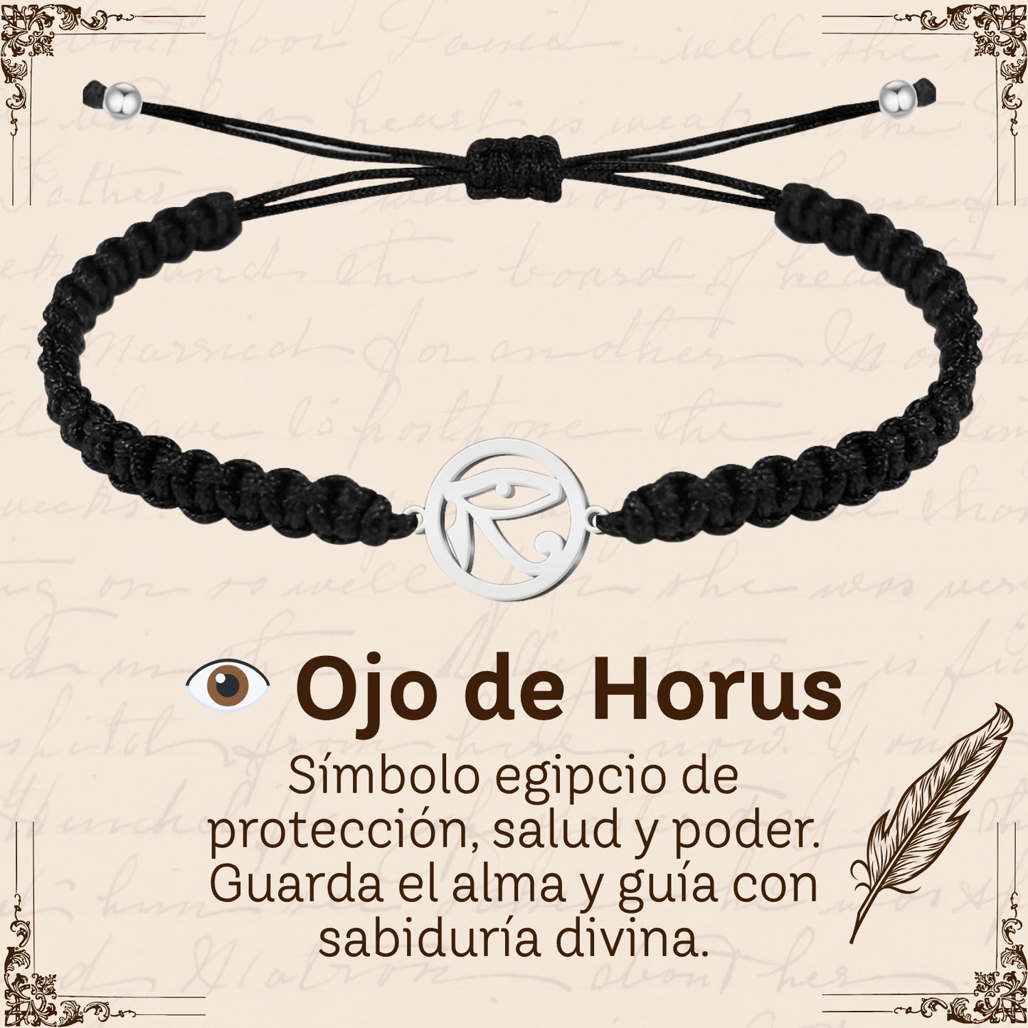 Pulsera Hilo Destino Hecho a Mano 🧵 con Amuleto de Suerte y Protección 🍀 en Acero Inoxidable 💎