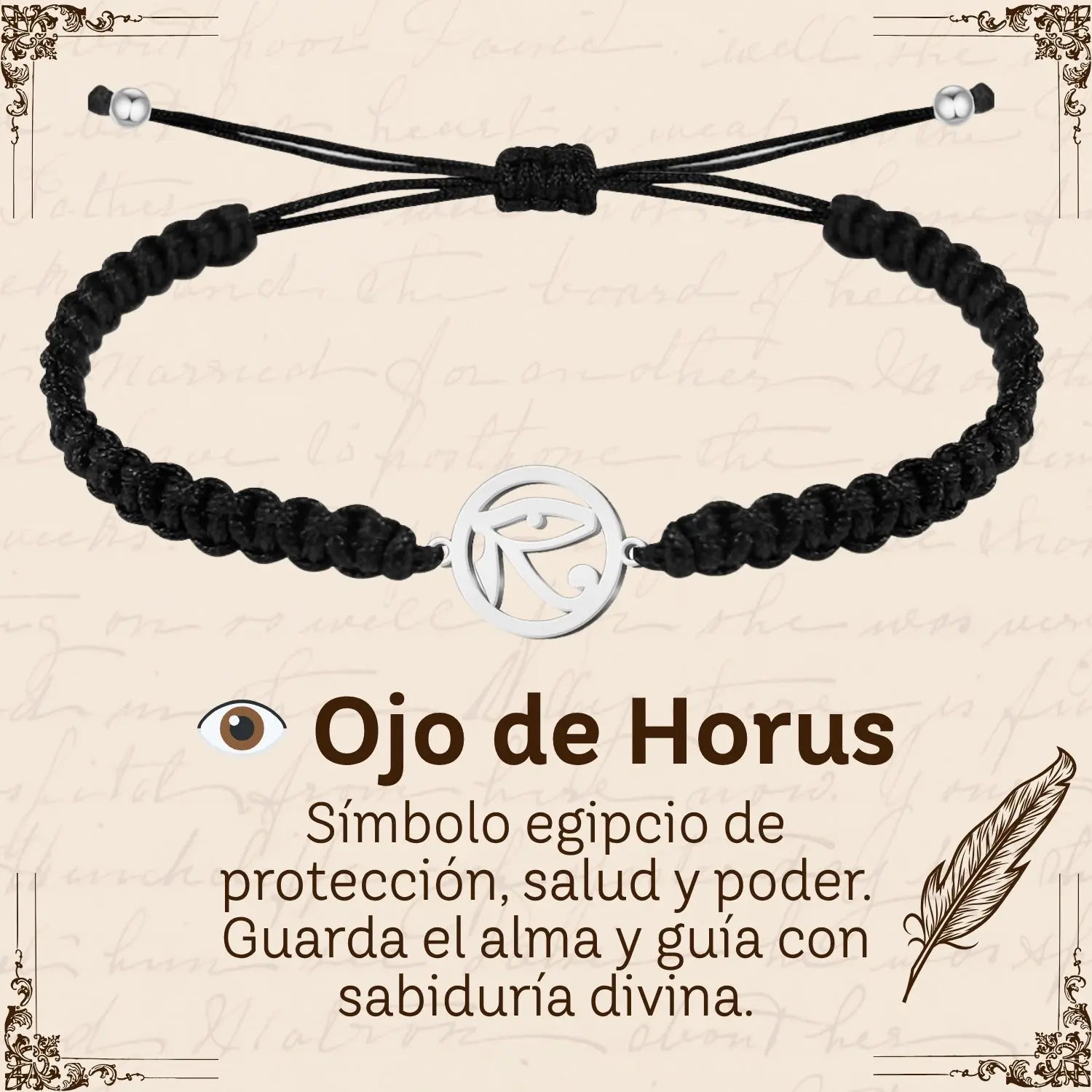 Pulsera Hilo Destino Hecho a Mano 🧵 con Amuleto de Suerte y Protección 🍀 en Acero Inoxidable 💎 - cotigo