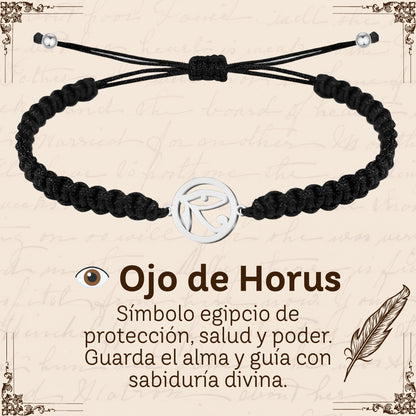 Pulsera Hilo Destino Hecho a Mano 🧵 con Amuleto de Suerte y Protección 🍀 en Acero Inoxidable 💎