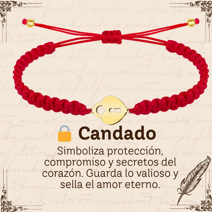 Pulsera Hilo Destino Roja Hecho a Mano 🧵 con Amuleto de Suerte y Protección 🍀 en Acero Inoxidable 💎