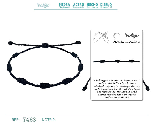PULSERA 7 NUDOS NEGRO 1 PCS